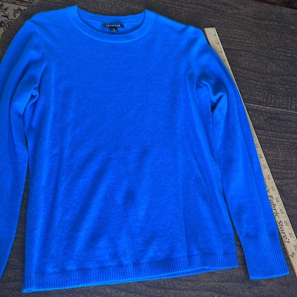 💯% cashmere Lands’ End blue crewneck sweater excellent condition - Picture 6 of 11